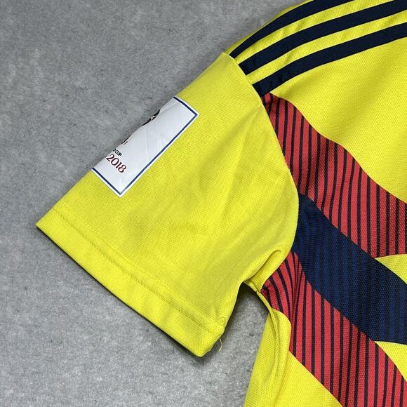 ADIDAS Federacion Colombiana Jersey Mens Small Yellow De Futbol Soccer Climalite - Picture 6 of 16